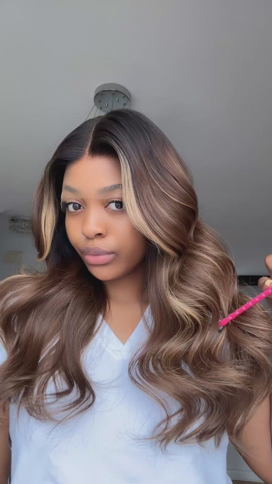 Highlighted des reflets blonds, marrons